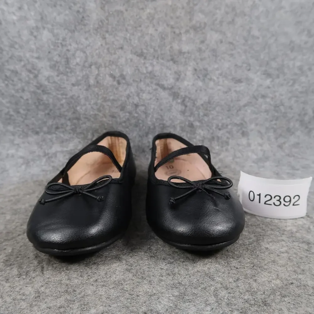 Wonder Nation Shoes Kids 10 Ballet Flats Slip On Elastic Strap Black Bow Toddler